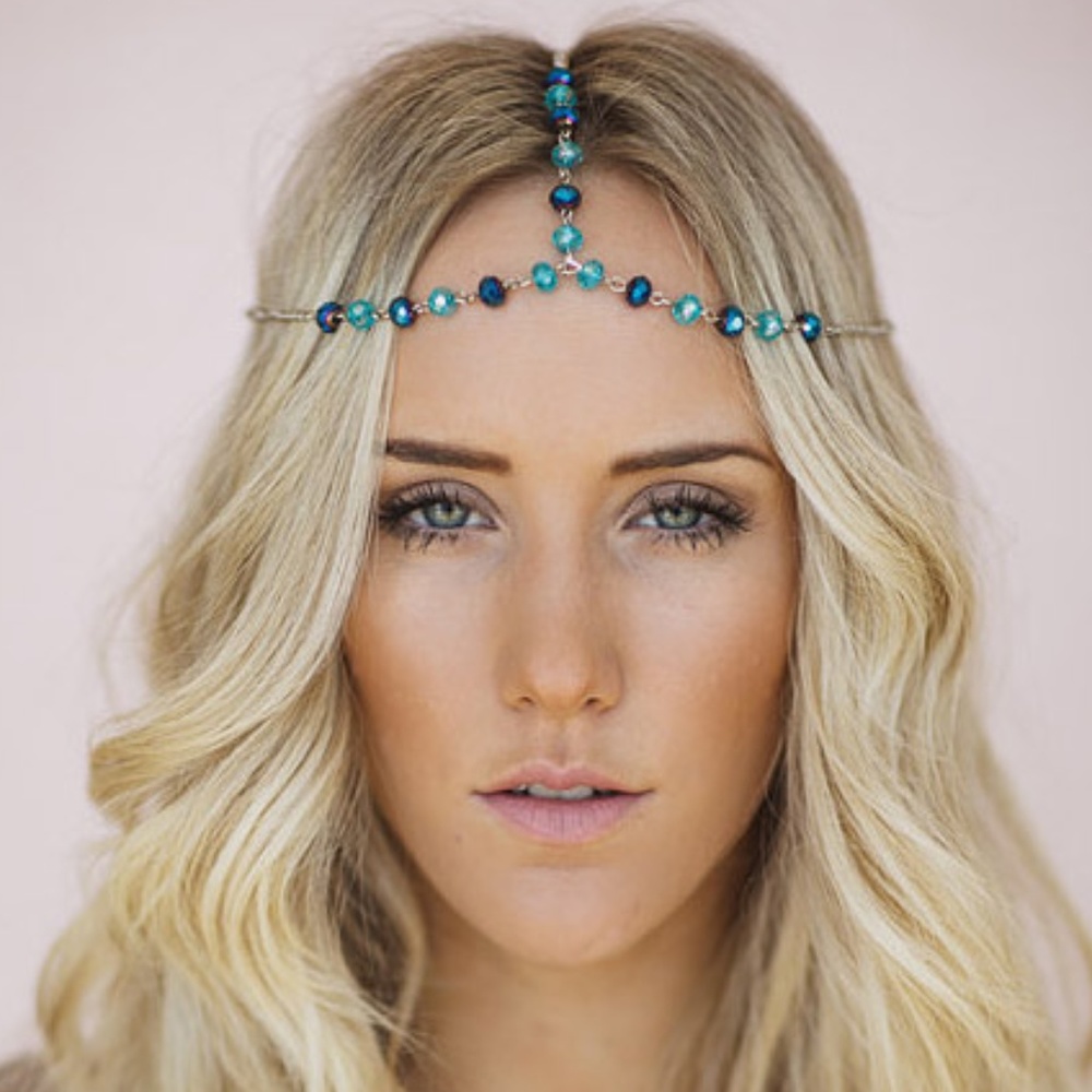 crystal beaded headband headchain hair jewelry